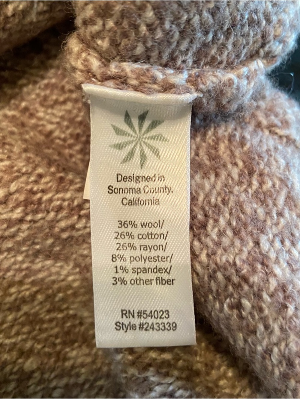 ATHLETA Funnel/Cowl Neck Wool Blend Oversized Sweater Oatmeal Heather Size M - Picture 4 of 5